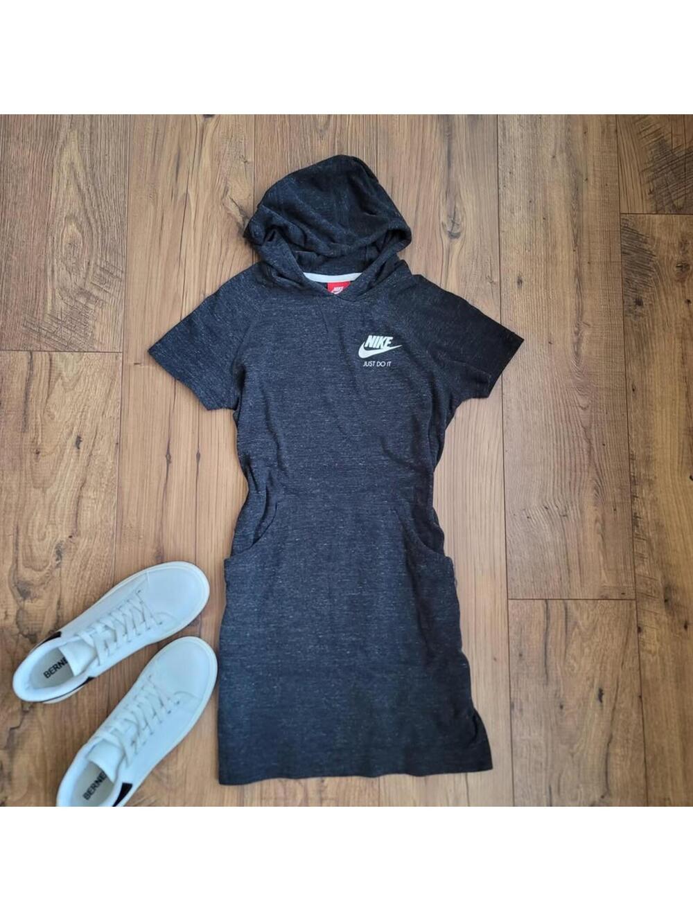 Nike Hooded Dress Womens XL Black Just Do It Hoodie Dress Athleisure